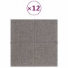 Pannelli Murali 12 pz Grigio Chiaro 30x30 cm in Tessuto 1,08 m²