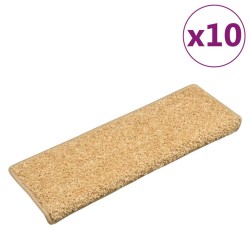 vidaXL Tappetini per Scale 10 pz 65x21x4 cm Beige