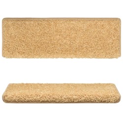 vidaXL Tappetini per Scale 10 pz 65x21x4 cm Beige