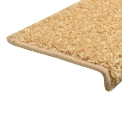 vidaXL Tappetini per Scale 10 pz 65x21x4 cm Beige