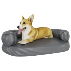 vidaXL Letto per Cani Ergonomico Gommapiuma Grigio 88x65 cm Similpelle