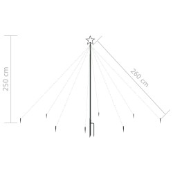 vidaXL Albero di Natale Cascata Luci LED Interni Esterni 400 LED 2,5 m