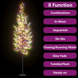 vidaXL Albero di Natale 1200 LED Colorati Ciliegio in Fiore 400 cm