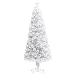 vidaXL Albero Natale Artificiale LED Bianco 240 cm Fibra Ottica