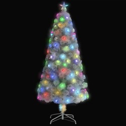 vidaXL Albero Natale Artificiale con LED Bianco 150 cm in Fibra Ottica