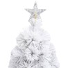 vidaXL Albero Natale Artificiale con LED Bianco 120 cm Fibra Ottica