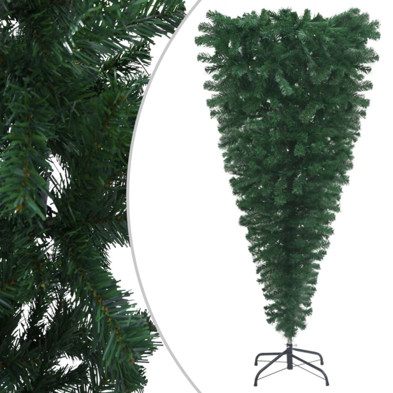 vidaXL Albero di Natale Capovolto con Supporto Verde 240 cm in PVC