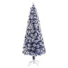 vidaXL Albero Natale Artificiale LED Bianco e Blu 210 cm Fibra Ottica