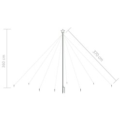 vidaXL Luci Albero Natale Interni Esterni 576 LED Bianco Freddo 3,6 m