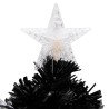 vidaXL Albero di Natale con Fiocchi di Neve LED Nero 64cm Fibra Ottica