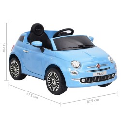 vidaXL Auto Elettrica per Bambini Fiat 500 Blu