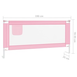 vidaXL Sponda Letto di Sicurezza per Bambini Rosa 190x25 cm in Tessuto