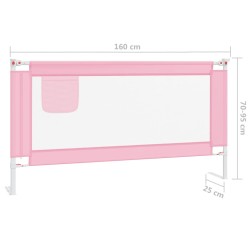 vidaXL Sponda Letto di Sicurezza per Bambini Rosa 160x25 cm in Tessuto