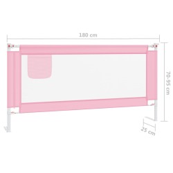 vidaXL Sponda Letto di Sicurezza per Bambini Rosa 180x25 cm in Tessuto