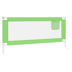 vidaXL Sponda Letto di Sicurezza per Bambini Verde 200x25 cm Tessuto