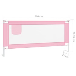 vidaXL Sponda Letto di Sicurezza per Bambini Rosa 200x25 cm in Tessuto