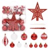 vidaXL Set Addobbi di Natale 64 pz Rosso e Bianco