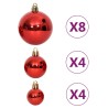 vidaXL Set Addobbi di Natale 64 pz Rosso e Bianco