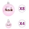 vidaXL Set Addobbi di Natale 65 pz Rosa/Rosso/Bianco