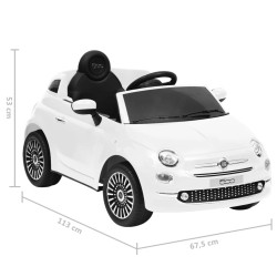 vidaXL Auto Elettrica per Bambini Fiat 500 Bianca