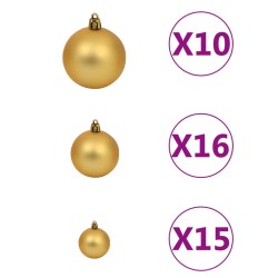 vidaXL Set Albero Natale Artificiale con LED e Palline Bianco 240 cm