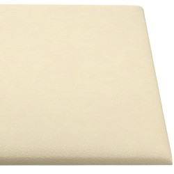 Pannelli Murali 12 pz Crema 90x15 cm in Similpelle 1,62 m²