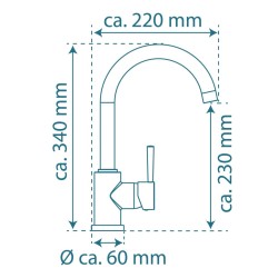 SCHÜTTE Miscelatore Lavandino con Beccuccio Rotondo UNICORN Cromato