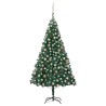 vidaXL Set Albero Natale Artificiale con LED e Palline Verde 240 cm 