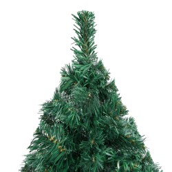 vidaXL Set Albero Natale Artificiale con LED e Palline Verde 240 cm 