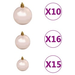 vidaXL Set Albero Natale Artificiale con LED e Palline Verde 240 cm 