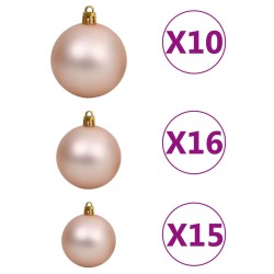 vidaXL Set Albero Natale Artificiale con LED e Palline Verde 240 cm 