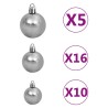 vidaXL Set Albero Natale Artificiale con LED e Palline Verde 240 cm