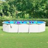 vidaXL Piscina con Pareti in Acciaio Ovale 610x360x120 cm Bianca