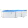 vidaXL Piscina con Pareti in Acciaio Ovale 610x360x120 cm Bianca