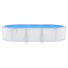 vidaXL Piscina con Pareti in Acciaio Ovale 610x360x120 cm Bianca