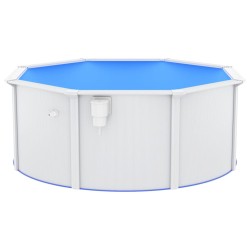 vidaXL Piscina con Pareti in Acciaio 300x120 cm Bianca