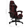 vidaXL Sedia da Gaming con Poggiapiedi Nero e Rosso Vino in Similpelle