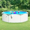 vidaXL Piscina con Pareti in Acciaio Rotonda 460x120 cm Bianca