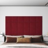 Pannelli Murali 12 pz Rosso Vino 30x30 cm Velluto 1,08 m²