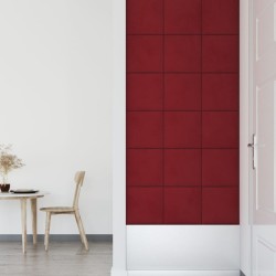 Pannelli Murali 12 pz Rosso Vino 30x30 cm Velluto 1,08 m²