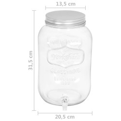 vidaXL Distributori di Bevande 2 pz 8050 ml in Vetro