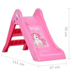 vidaXL Scivolo per Bambini Pieghevole 111 cm Rosa