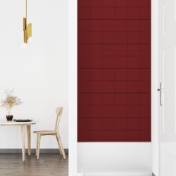 Pannelli Murali 12 pz Rosso Vino 90x30 cm in Tessuto 3,24 m²