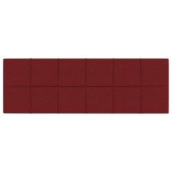 Pannelli Murali 12 pz Rosso Vino 90x30 cm in Tessuto 3,24 m²