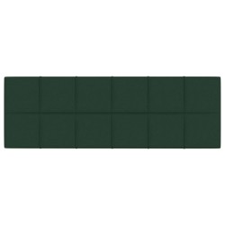 Pannelli Murali 12 pz Verde Scuro 90x30 cm in Tessuto 3,24 m²