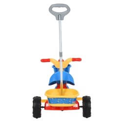 vidaXL Triciclo per Bambini con Maniglione Multicolore