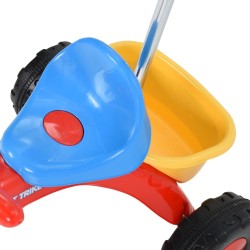 vidaXL Triciclo per Bambini con Maniglione Multicolore