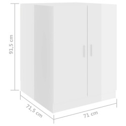 vidaXL Mobile per Lavatrice Bianco Lucido 71x71,5x91,5 cm