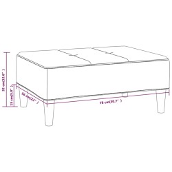 vidaXL Poggiapiedi Crema 78x56x32 cm in Velluto