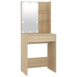 vidaXL Toeletta LED con 2 Armadietti Legno ingegnerizzato Rovere Sonoma